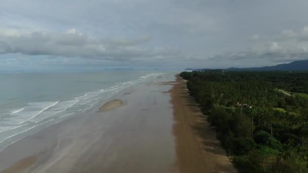 Sematan Sahili Sarawak Borneo Adası Nın Güney Kısmının Kıyı Şeridi — Stok video