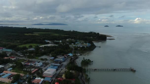 Spiaggia Sematan Costa Della Parte Più Meridionale Del Sarawak Dell — Video Stock