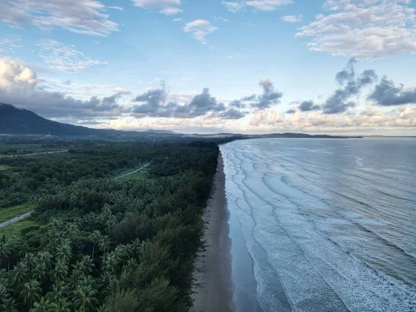 Plaża Sematan Wybrzeże Najbardziej Południowej Części Sarawak Wyspy Borneo — Zdjęcie stockowe