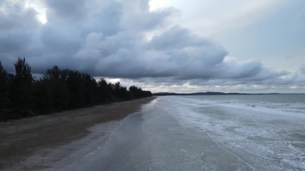 Der Sematan Strand Und Die Küste Des Südlichsten Teils Von — Stockvideo