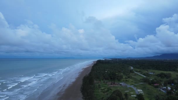 Praia Sematã Litoral Parte Mais Meridional Sarawak Ilha Bornéu — Vídeo de Stock