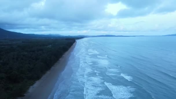 Sematan Sahili Sarawak Borneo Adası Nın Güney Kısmının Kıyı Şeridi — Stok video