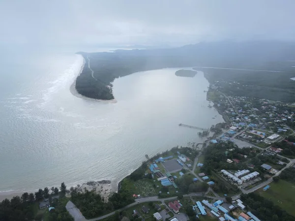 Der Sematan Strand Und Die Küste Des Südlichsten Teils Von — Stockfoto