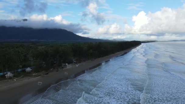 Plaża Sematan Wybrzeże Najbardziej Południowej Części Sarawak Wyspy Borneo — Wideo stockowe