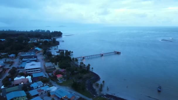 Plaża Sematan Wybrzeże Najbardziej Południowej Części Sarawak Wyspy Borneo — Wideo stockowe