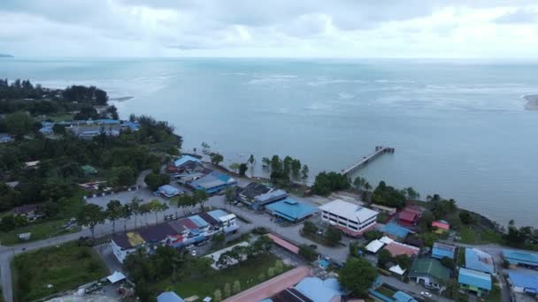 Pantai Sematan Dan Garis Pantai Bagian Paling Selatan Dari Sarawak — Stok Video