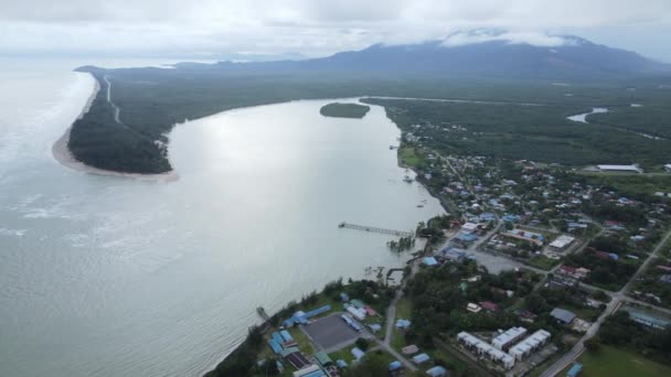 Plaża Sematan Wybrzeże Najbardziej Południowej Części Sarawak Wyspy Borneo — Wideo stockowe