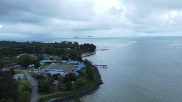 Telok Teluk Melano Coastline Plaża Najbardziej Południowym Krańcu Tanjung Datu — Wideo stockowe