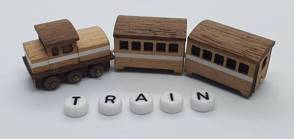 Close Creative Shots Small Wooden Models Handcrafted Wood Also Known — Stock Photo, Image