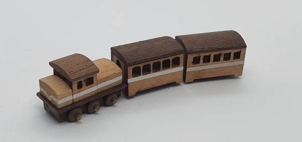 Close Creative Shots Small Wooden Models Handcrafted Wood Also Known — Stock Photo, Image