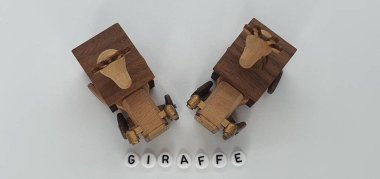 Ahşaptan yapılmış küçük ahşap modellerin yaratıcı çekimlerini kapat, diğer adıyla Simgeler.