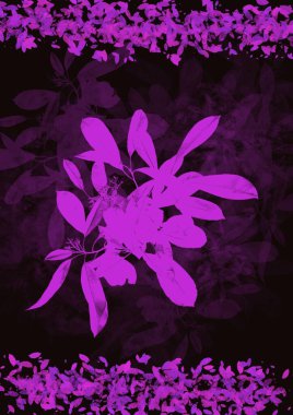 Rastgele çiçek ve yaprakların yaratıcı sanatsal çizimleri