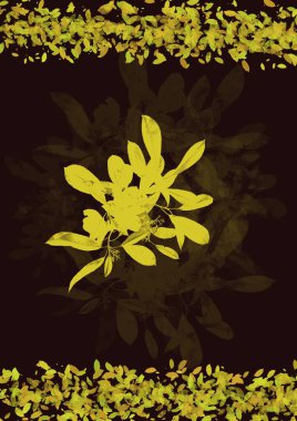 Rastgele çiçek ve yaprakların yaratıcı sanatsal çizimleri