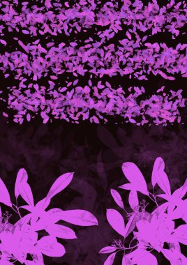 Rastgele çiçek ve yaprakların yaratıcı sanatsal çizimleri