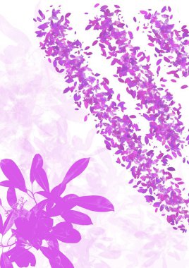 Rastgele çiçek ve yaprakların yaratıcı sanatsal çizimleri