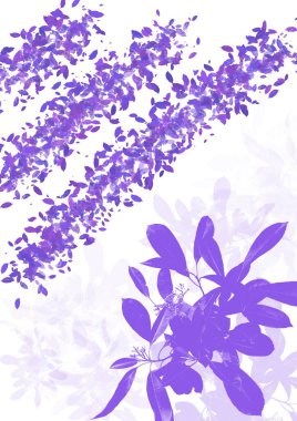 Rastgele çiçek ve yaprakların yaratıcı sanatsal çizimleri