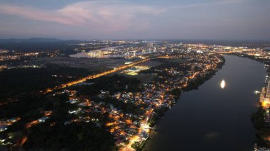 Kuching, Sarawak / Malezya - 26 Nisan 2021: Şehrin Tarihi Binaları ve Turist Çekim Alanları
