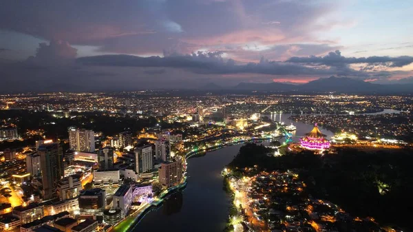 Kuching Sarawak Malaysia April 2021 Landmark Buildings Tourist Attraction Areas — 스톡 사진