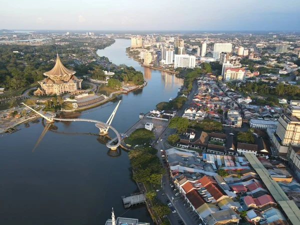 Kuching Sarawak Malásia Abril 2021 Edifícios Históricos Áreas Atração Turística — Fotografia de Stock