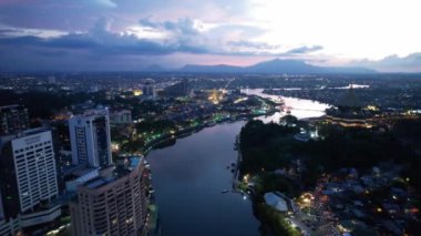 Kuching, Sarawak / Malezya - 8 Mart 2020: Şehrin Tarihi Binaları ve Turist Çekim Alanları