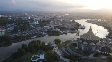 Kuching, Sarawak / Malezya - 8 Mart 2020: Şehrin Tarihi Binaları ve Turist Çekim Alanları