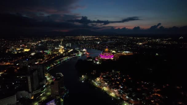 クチン サラワク州 マレーシア 2020年3月8日 市内のランドマークビルと観光名所 — ストック動画