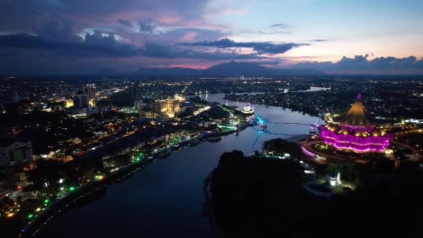 Kuching Sarawak Malezja Marca 2020 Zabytkowe Budynki Atrakcje Turystyczne Miasta — Wideo stockowe