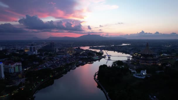 Kuching Sarawak Malezja Marca 2020 Zabytkowe Budynki Atrakcje Turystyczne Miasta — Wideo stockowe