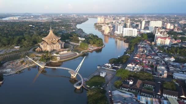 Kuching Sarawak Malesia Marzo 2020 Gli Edifici Storici Aree Attrazione — Video Stock