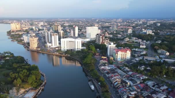 Kuching Sarawak Malásia Março 2020 Edifícios Históricos Áreas Atração Turística — Vídeo de Stock