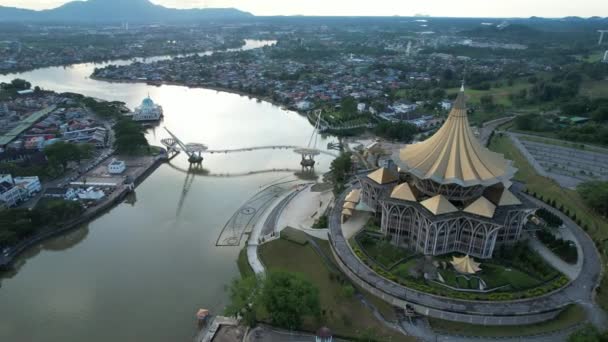 Kuching Sarawak Maleisië Mei 2021 Gebouwen Bezienswaardigheden Het Landschap Van — Stockvideo