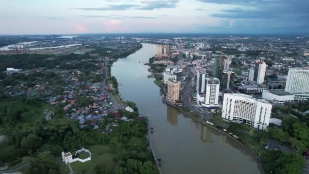 Кучинг Саравак Малайзия Мая 2021 Года Здания Достопримечательности Пейзажи Города — стоковое видео