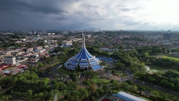 Kuching Sarawak Malásia Maio 2021 Edifícios Marcos Paisagens Cidade Kuching — Vídeo de Stock