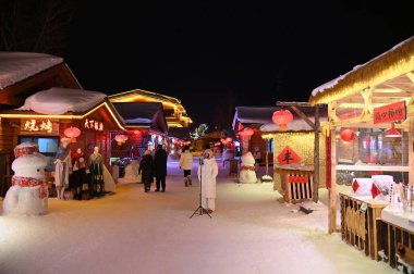 Harbin, Çin 6 Ocak 2026: Harbin 'in Kar Köyü