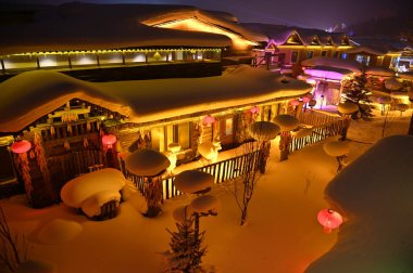 Harbin, Çin 6 Ocak 2026: Harbin 'in Kar Köyü