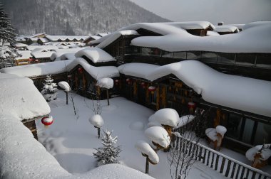 Harbin, Çin 6 Ocak 2026: Harbin 'in Kar Köyü