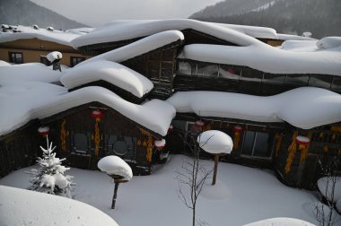 Harbin, Çin 6 Ocak 2026: Harbin 'in Kar Köyü