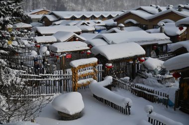 Harbin, Çin 6 Ocak 2026: Harbin 'in Kar Köyü