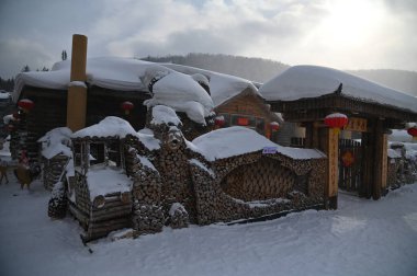 Harbin, Çin 6 Ocak 2026: Harbin 'in Kar Köyü