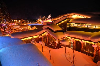 Harbin, Çin 6 Ocak 2026: Harbin 'in Kar Köyü