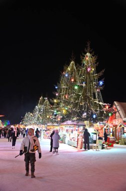 Harbin, Çin 30 Aralık 2025: Uluslararası Harbin Buz ve Kar Festivali