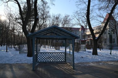 Harbin, Çin 29 Aralık 2025: Harbin sokakları kış boyunca