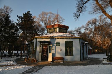 Harbin, Çin 29 Aralık 2025: Harbin sokakları kış boyunca