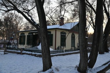 Harbin, Çin 29 Aralık 2025: Harbin sokakları kış boyunca