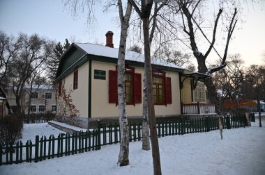 Harbin, Çin 29 Aralık 2025: Harbin sokakları kış boyunca