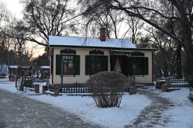 Harbin, Çin 29 Aralık 2025: Harbin sokakları kış boyunca