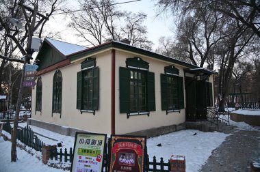 Harbin, Çin 29 Aralık 2025: Harbin sokakları kış boyunca