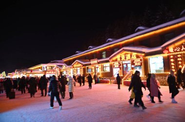 Harbin, Çin 6 Ocak 2026: Harbin 'in Kar Köyü