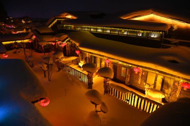 Harbin, Çin 6 Ocak 2026: Harbin 'in Kar Köyü