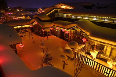 Harbin, Çin 6 Ocak 2026: Harbin 'in Kar Köyü